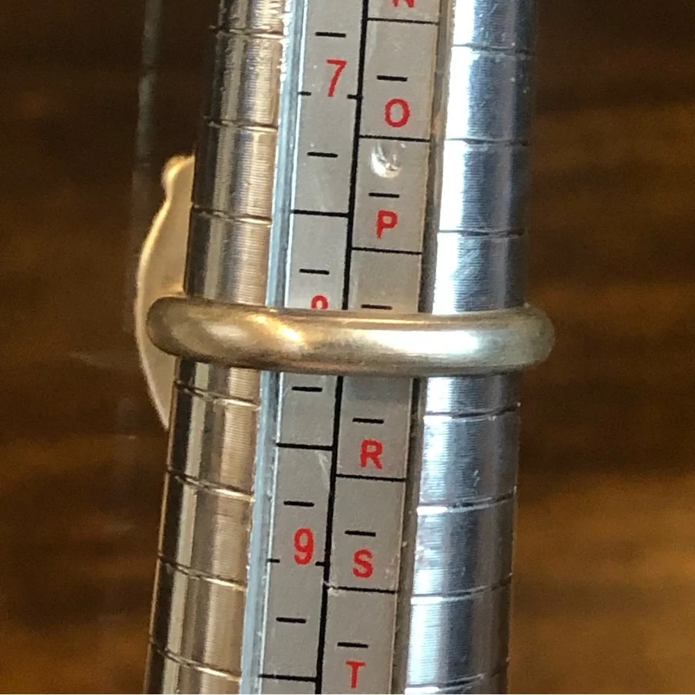 WHITE BUFFALO Turquoise Sterling Silver Cabochon Navajo Ring Size Adjustable - Picture 6 of 11